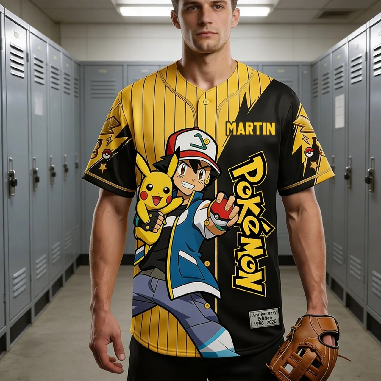 PoMo Celebrate 30 Years Of Catching Them All - Personalized Baseball Jersey For Adult, Kid, Toddler - Anniversary Gift For Movie Fans BA01
