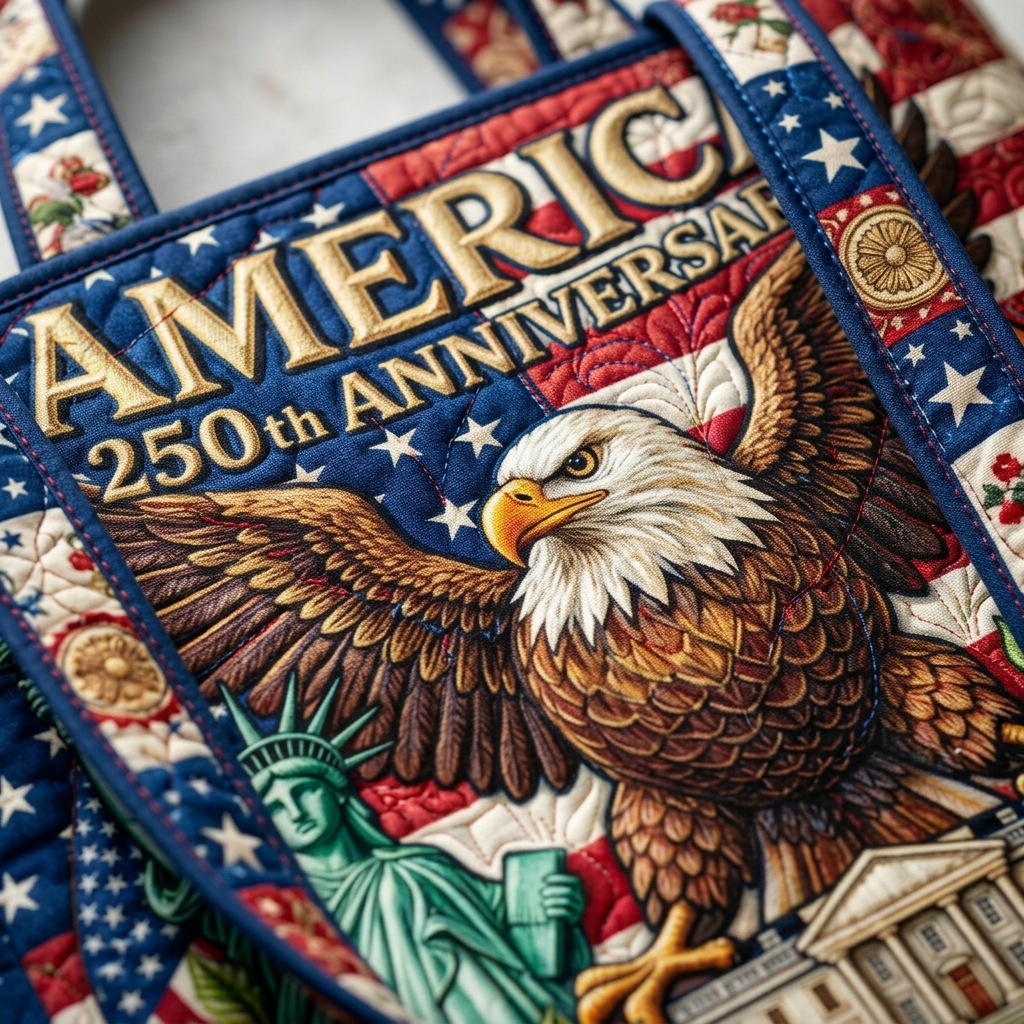 CT6060518 America 250th Anniversary Eagle Honor - Quilted Tote Bag - Patriotic Gift For Her - image 5