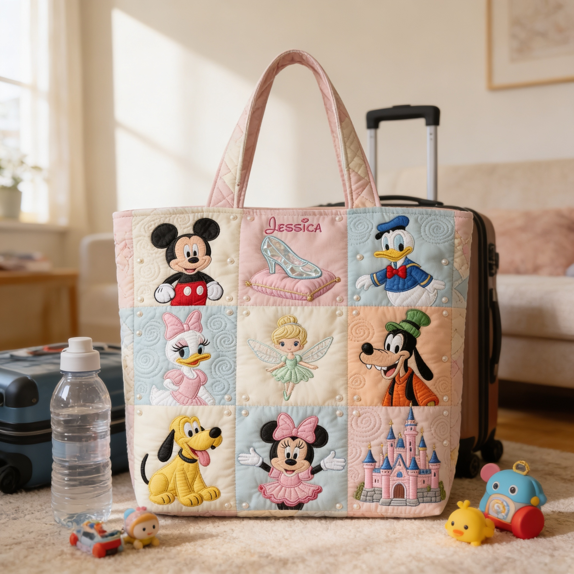 Fairy Beauty With Magical Friends - Personalized Quilted Tote Bag - Gift For Movie Fans - MkMo - image 5