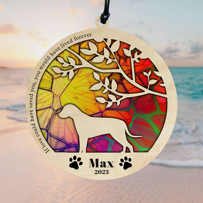 litzzy Litzzy Personalized Dog Suncatcher, Customizable Dog Breed Suncatcher, Stained Glass Light Catcher, Personalized Suncatcher Ornament, Pet Loss Gift Suncatcher   