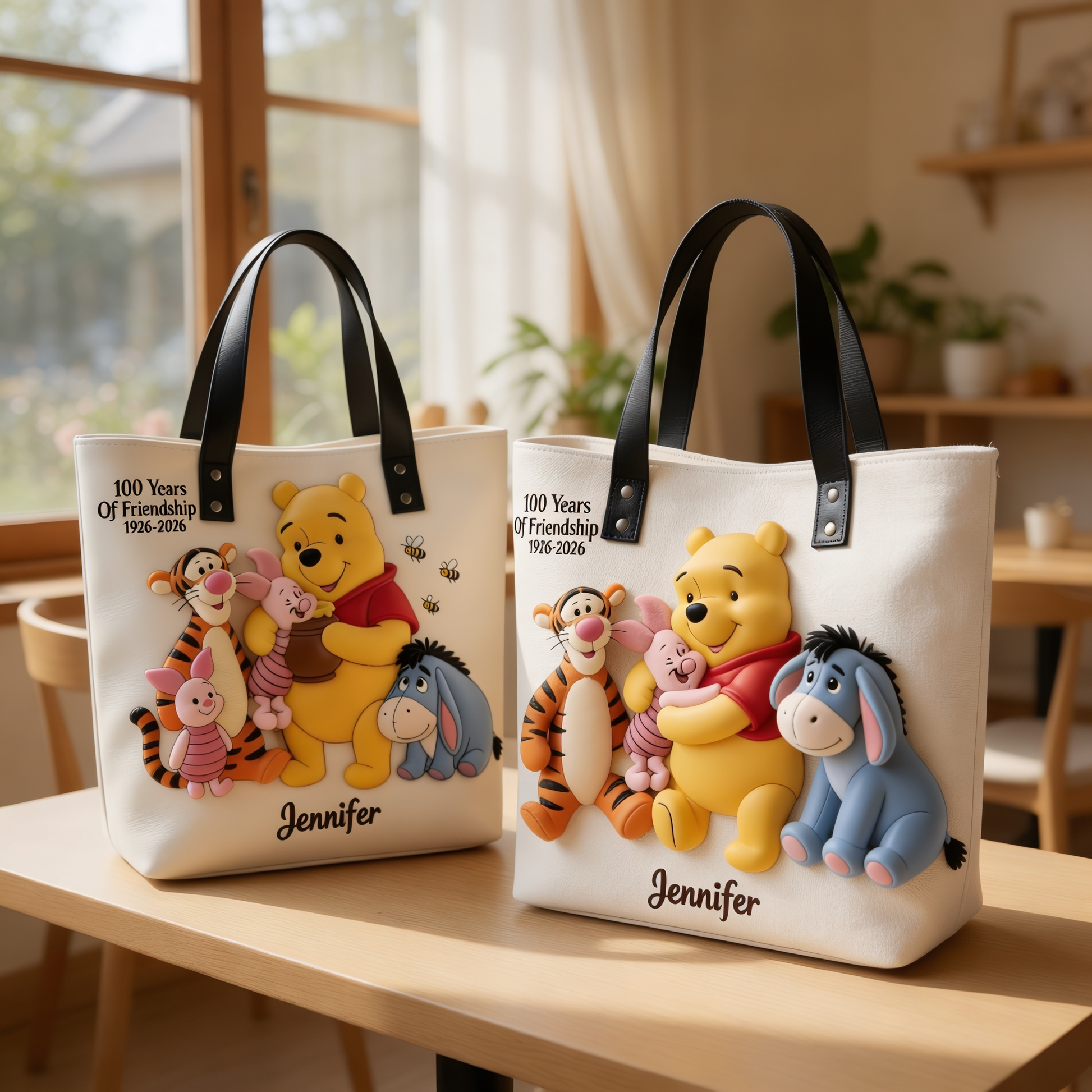 DSNY 100th Anniversary Honey Bear With Friend - Personalized Tote Bag - Gift For Movie Fans