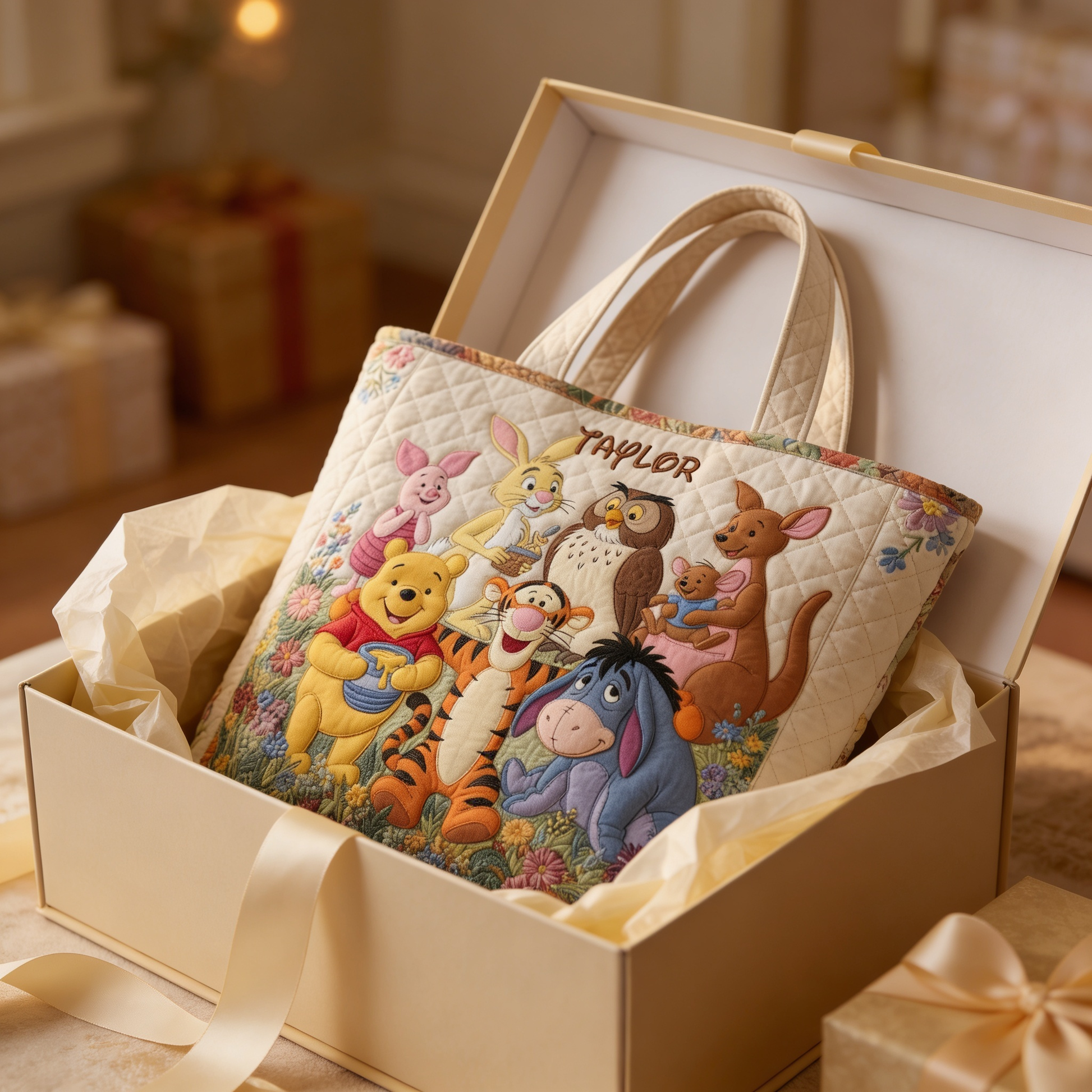 100th Anniversary Honey Bear & Forest Friends - Personalized Quilted Tote Bag - Gift For Movie Fans - DSNY - image 6