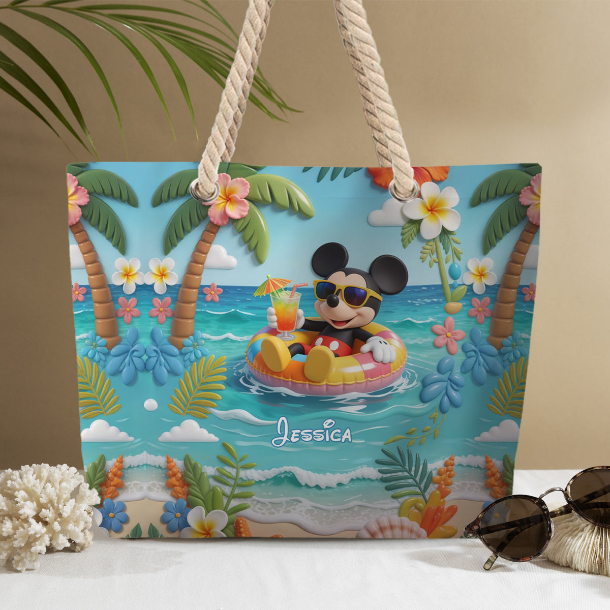 Magic Mouse Summer Vibes - Personalized Beach Bag - Gift For Travelers, Movies Fan - MkMo NL122 - image 4