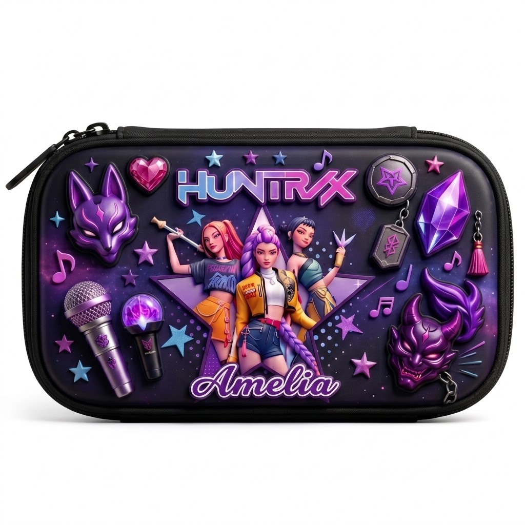 Fantasy Pop Warriors Neon Music - Personalized Backpack, Lunch Bag, Pencil Case & Water Bottle - Back to School Gift - image 5