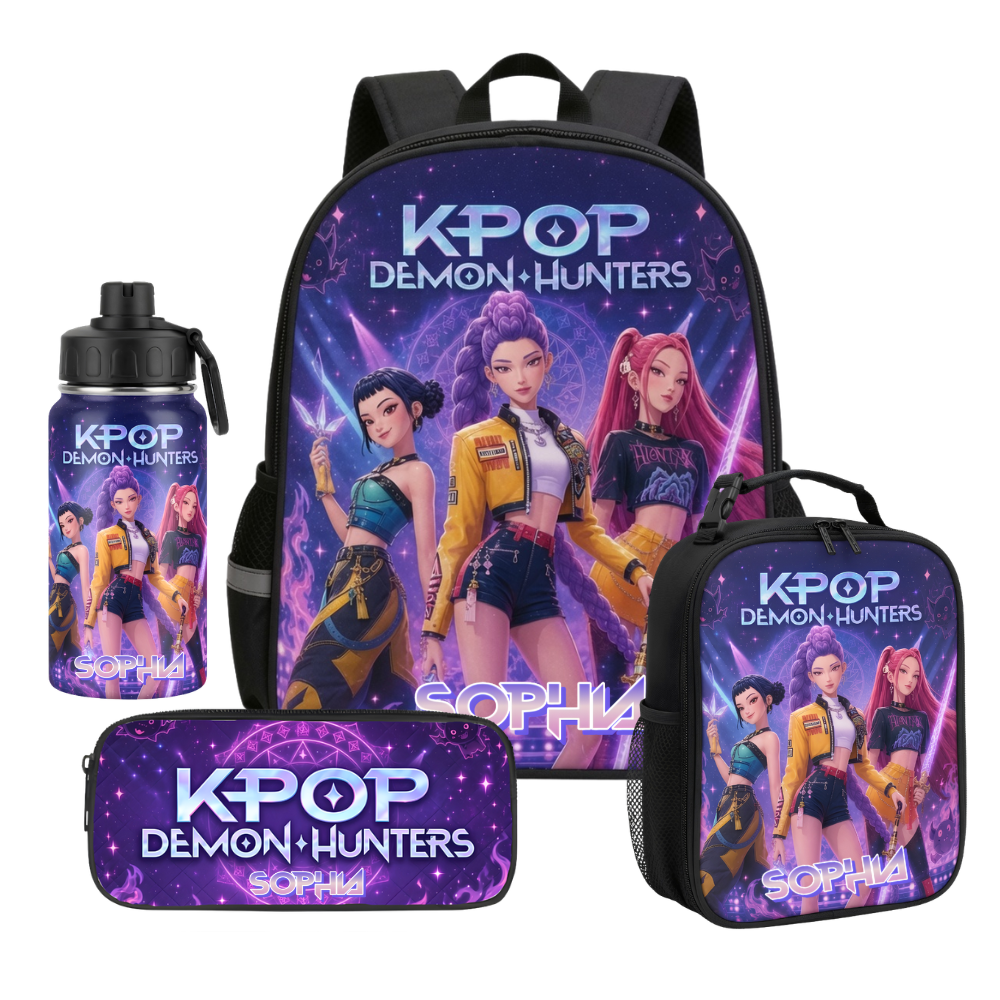 Just Loves Fantasy Girl - Personalized Backpack, Lunch Bag, Pencil Case & Water Bottle - Back to School Gift HH01
