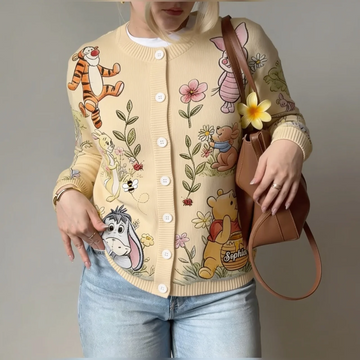Just Loves Honey Bear Custom Name For Her - Personalized Knitted Cardigan-DN2508261114