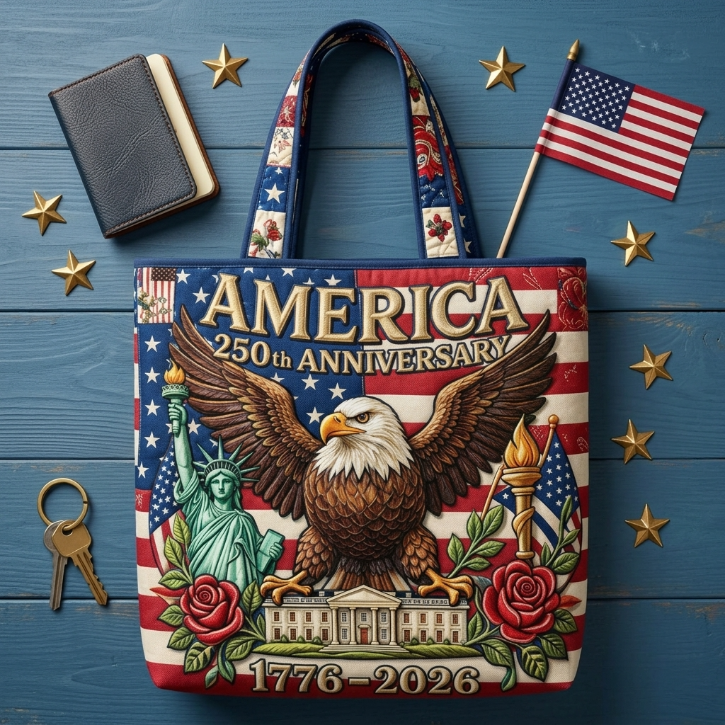 CT6060518 America 250th Anniversary Eagle Honor - Quilted Tote Bag - Patriotic Gift For Her - image 6