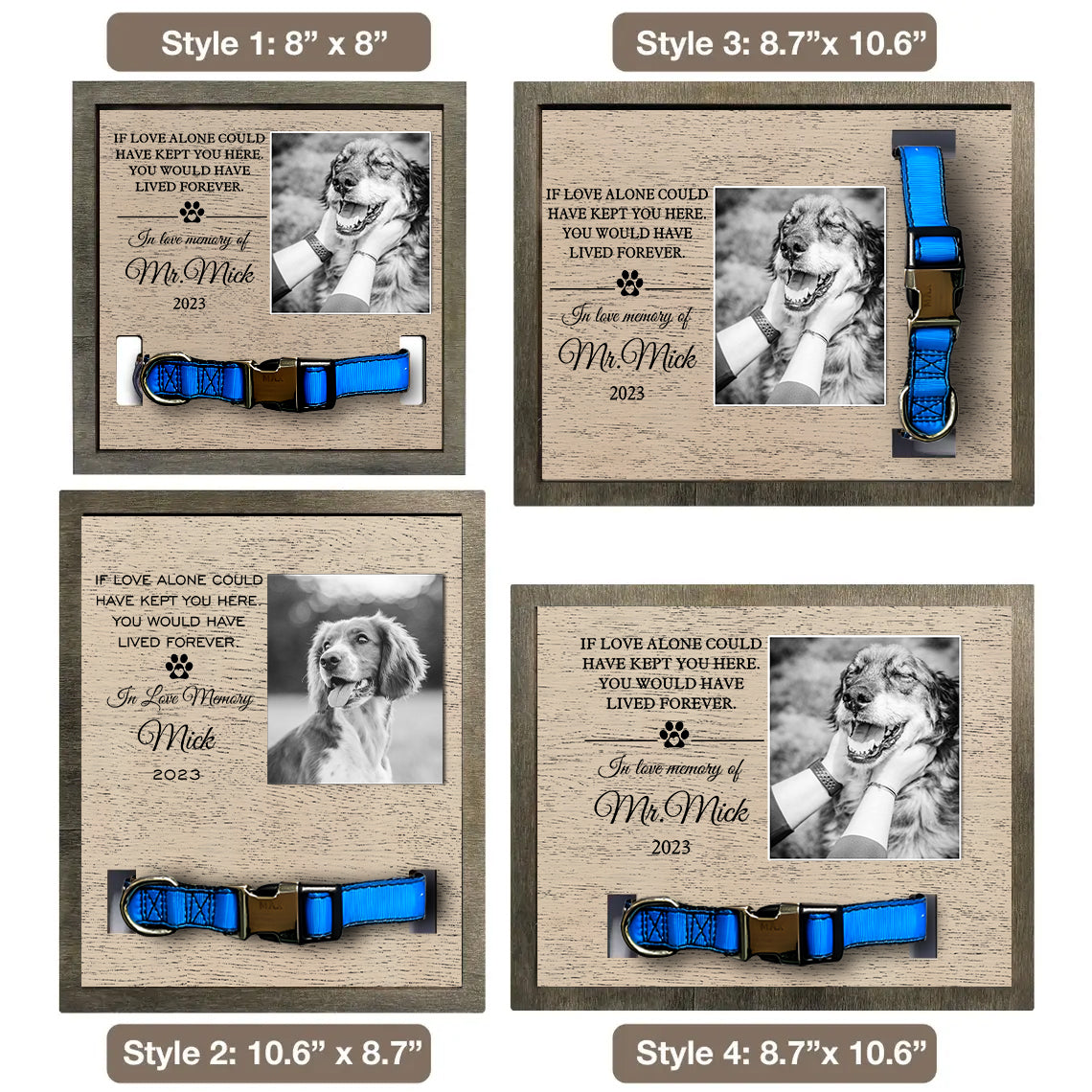 litzzy Wooden Frame with Collar Holder - A Remembrance Gift for Dogs, Offering Comfort and Support in Times of Loss Pet Picture Frame   