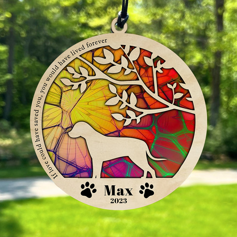 litzzy Litzzy Personalized Dog Suncatcher, Customizable Dog Breed Suncatcher, Stained Glass Light Catcher, Personalized Suncatcher Ornament, Pet Loss Gift Suncatcher   