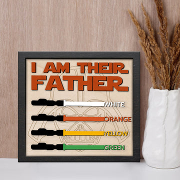 litzzy Unique Lightsaber Gift for Dad: I Am Their Father Sign, Father's Day Gift 2023, Father Wooden Handmade Sign Custom Wooden Sign   