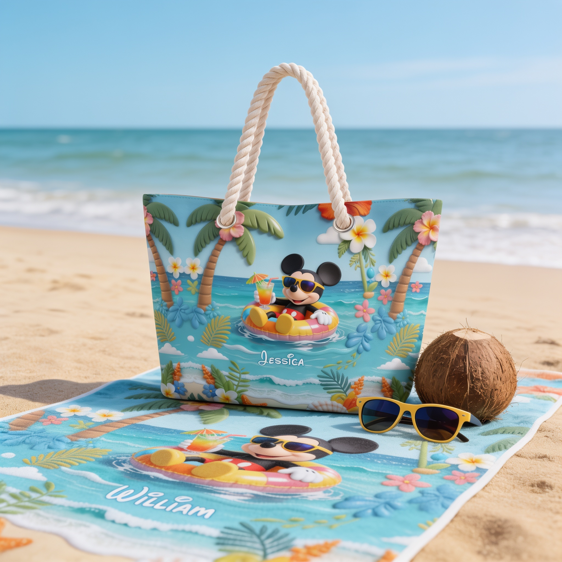 Magic Mouse Summer Vibes - Personalized Beach Bag - Gift For Travelers, Movies Fan - MkMo NL122 - image 3