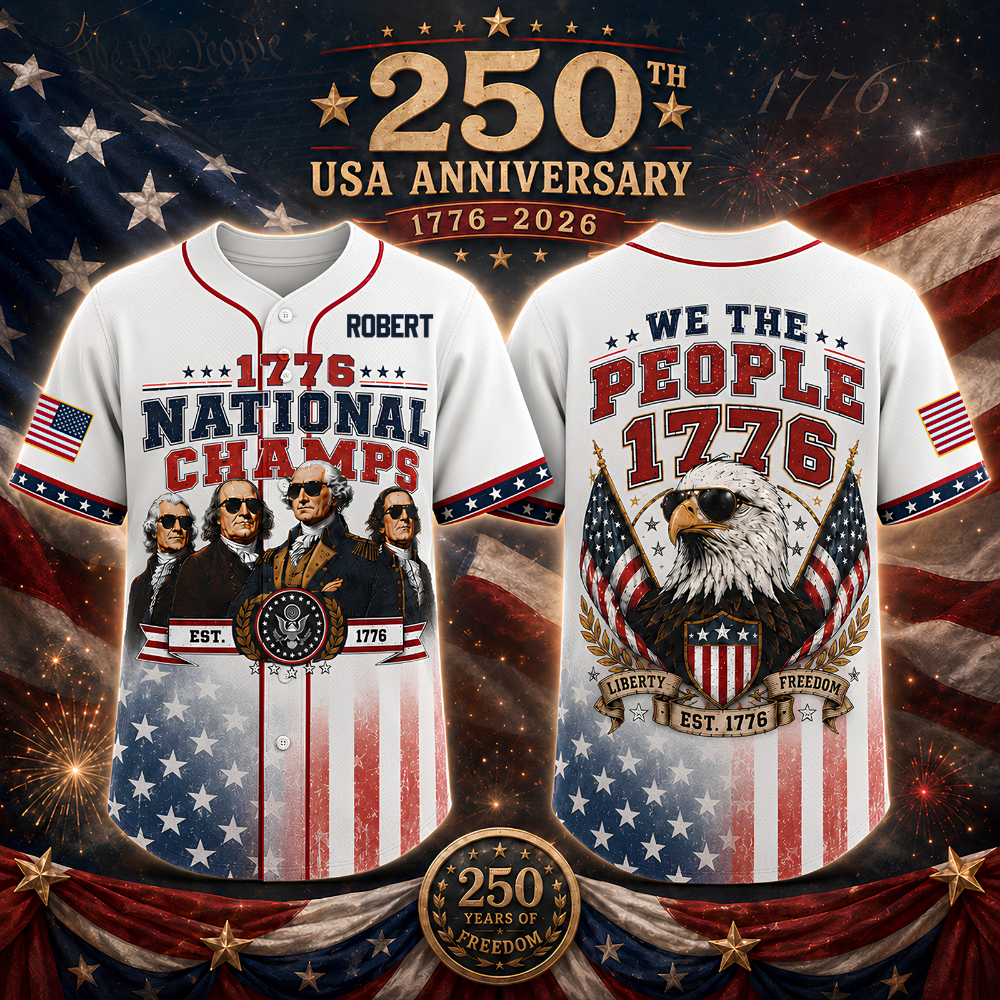 We The People - Celebrate USA 250th Anniversary - Personalized Baseball Jersey For Adult, Kid - Gift For Patriots