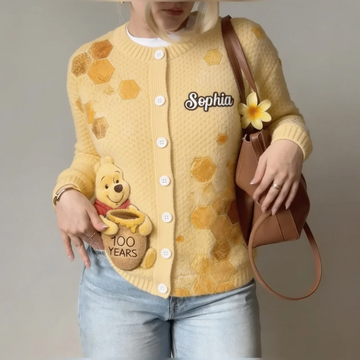 Just Loves Honey Bear Custom Name For Her - Personalized Cardigan -DN2508261110