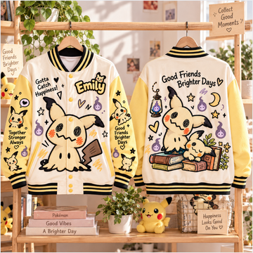 PoMo Catch Happiness - Personalized Varsity Jacket - Gift For Movie Fans DN0310260213