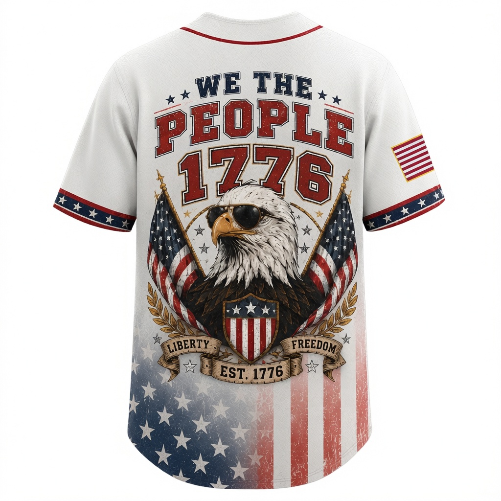 We The People - Celebrate USA 250th Anniversary - Personalized Baseball Jersey For Adult, Kid - Gift For Patriots - image 3