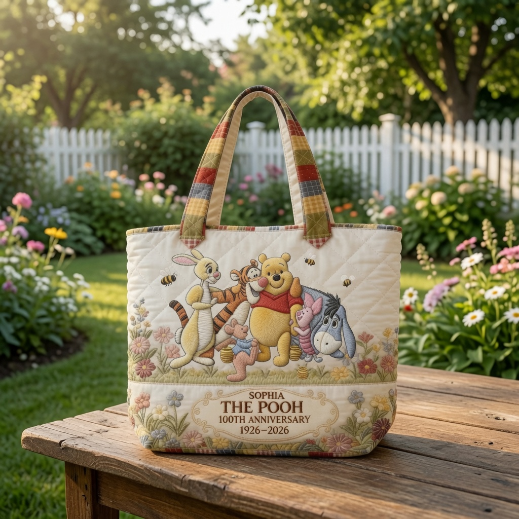 DSNY Honey Bear Celebrate Our 100th Anniversary - Personalized Quilted Tote Bag  - Gift For Movie Fans HH01 - image 4