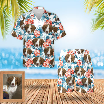 litzzy Personalized Custom Pet Face Hawaiian Shirt, Photo Hawaiian Shirts Custom, Hawaiian Shirt With Pets Face. Dog Dad Cat Dad Shirt, Dog Cat Lover Gift Hawaii Shirt   