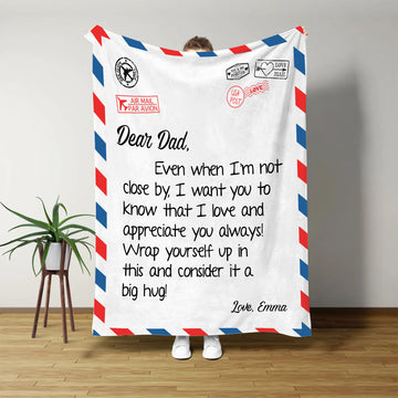 litzzy Personalized Dad Blanket, Letter to Dad  Your Own Finish, Dad Gifts From Daughter, Fathers Day Blanket, Birthday Gifts For Dad, Dad Blanket, Gift For Dad, Gift For Mother Fleece Blanket   