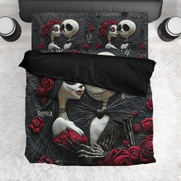 From Our First Kiss Till Our Last Breath - Personalized TNBC halloween Bedding Set-TN1609260543