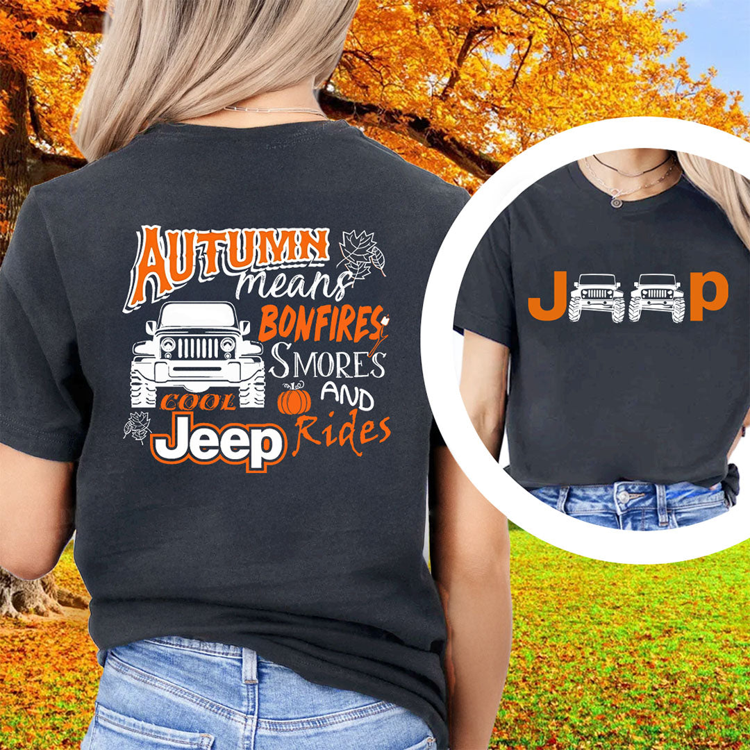 Jeep Autumn Means Bonfires Halloween T-Shirt Hoodie Supler Store