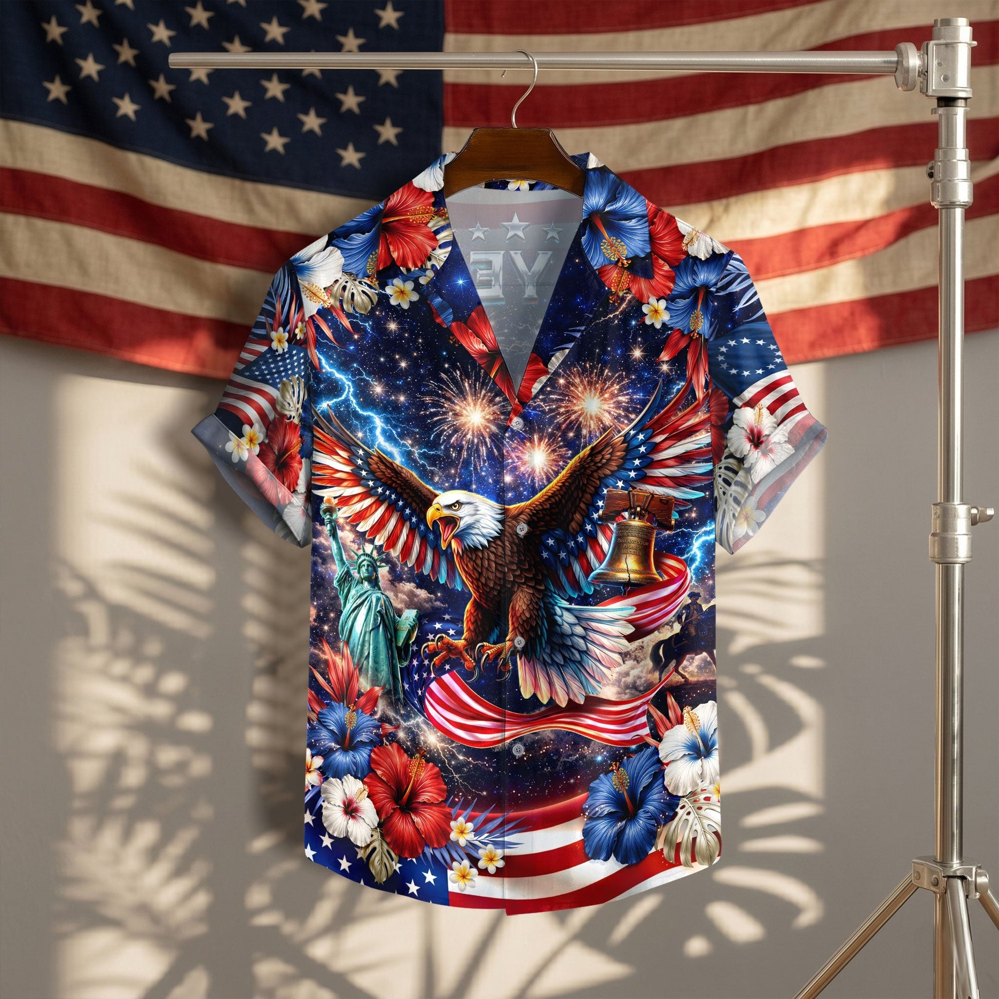 250 Years 1776 2026 Eagle Liberty Bell Hawaiian Shirt - Patriotic Gift For Him HN02