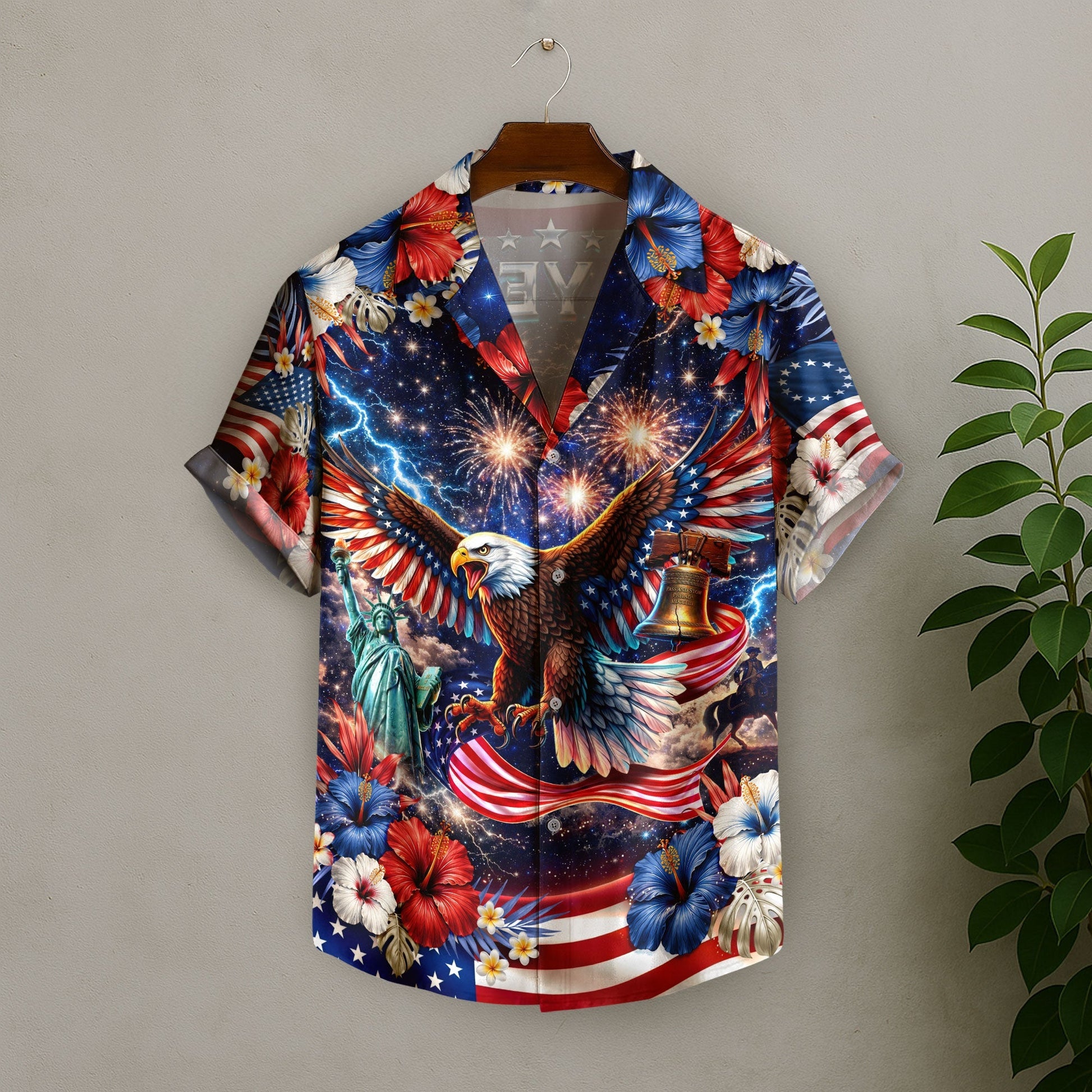250 Years 1776 2026 Eagle Liberty Bell Hawaiian Shirt - Patriotic Gift For Him HN02