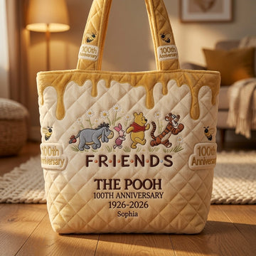 Honey Bear Celebrate 100 Years Of Friendship - Personalized Quilted Tote Bag - NSK10061 - image 2