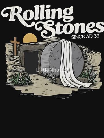 Easter Jesus  Color Shirt, Rolling Stones He Is Risen Since AD33, Christian Resurrection Tomb Classic T-Shirt