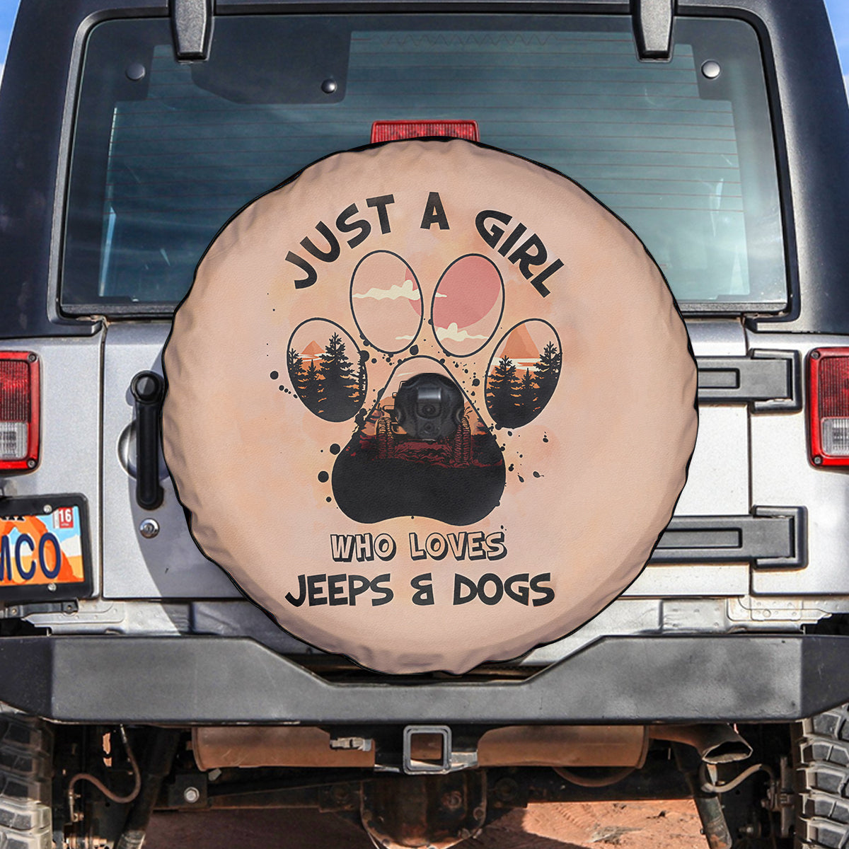 Just A Girl Who Loves Jeeps And Dog Pastel Spare Tire Cover - image 2