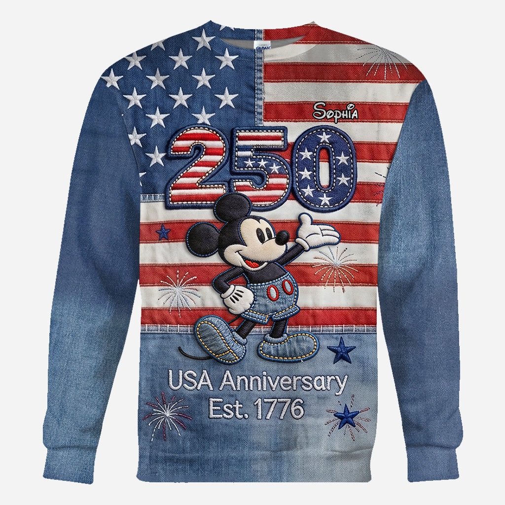 MkMo 250Th Anniversary With Magical Mouse - Personalized All Over Shirt - Independence Gift For Movie Fans