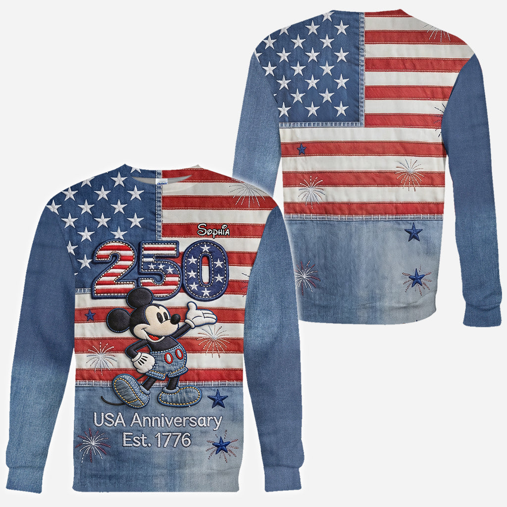 MkMo 250Th Anniversary With Magical Mouse - Personalized All Over Shirt - Independence Gift For Movie Fans