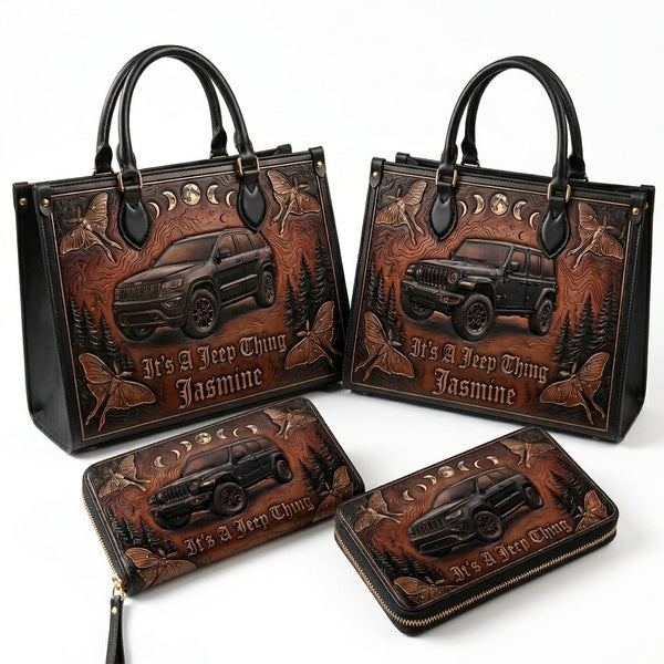 It's A Jeep Thing Personalized Leather Bag + Free Wallet TN2407261538