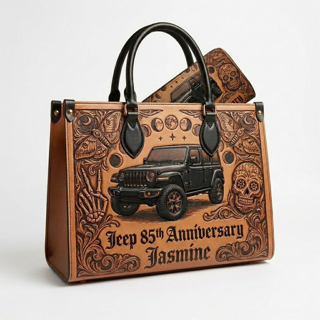 Jeep 85th Anniversary V5 Personalized Leather Bag + Free Wallet TN2407261347