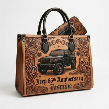 Jeep 85th Anniversary V5 Personalized Leather Bag + Free Wallet TN2407261347