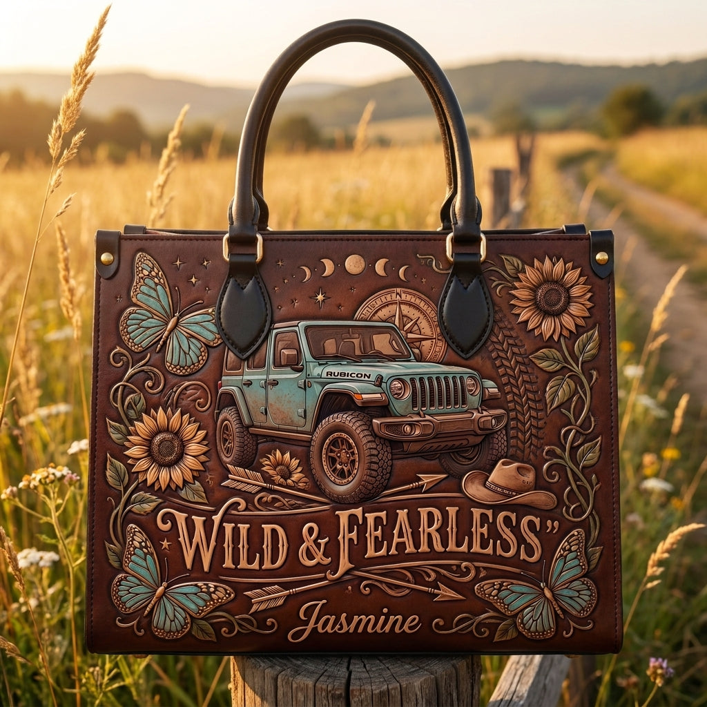 Wild & Fearless Personalized Leather Bag + Free Wallet TN2407261403