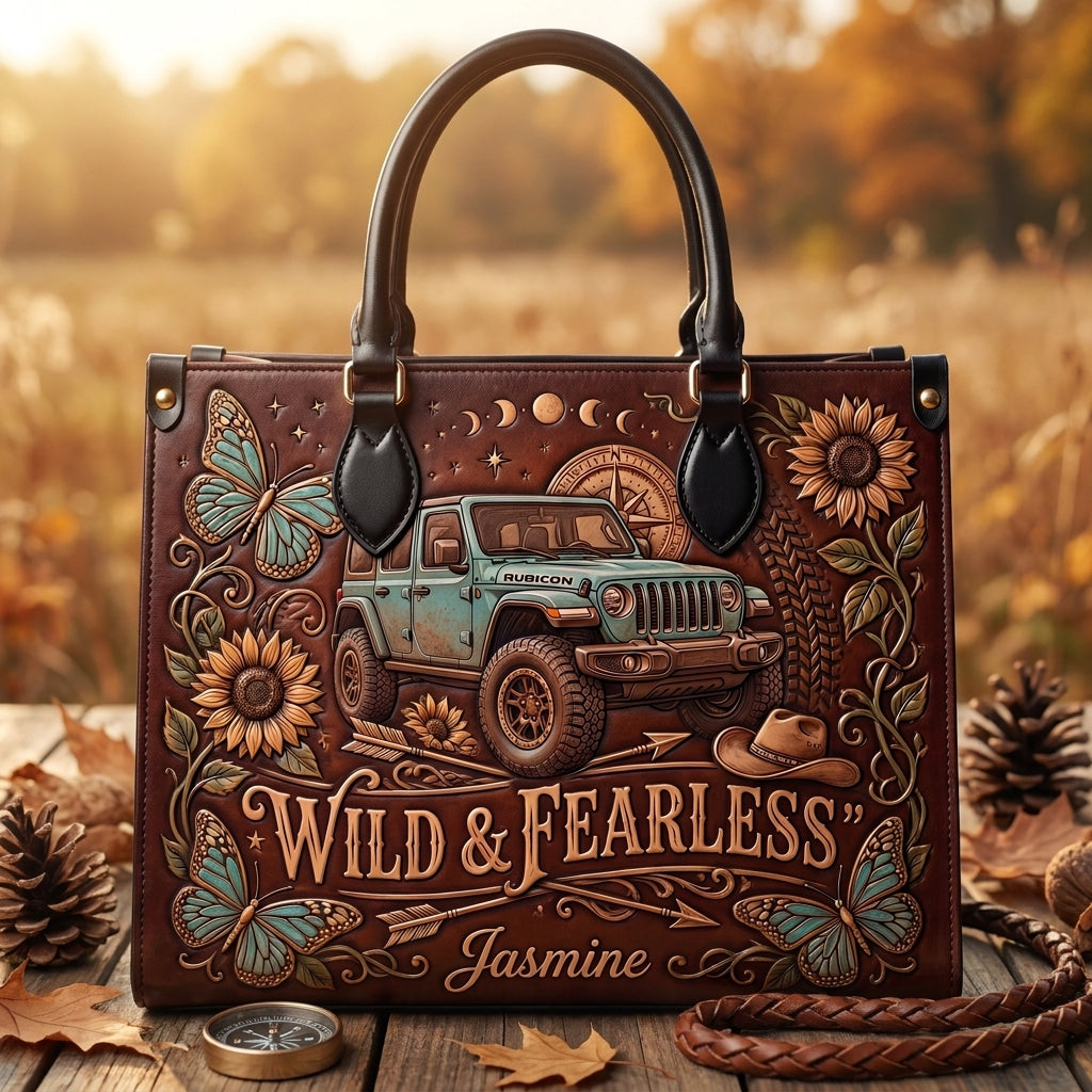 Wild & Fearless Personalized Leather Bag + Free Wallet TN2407261403