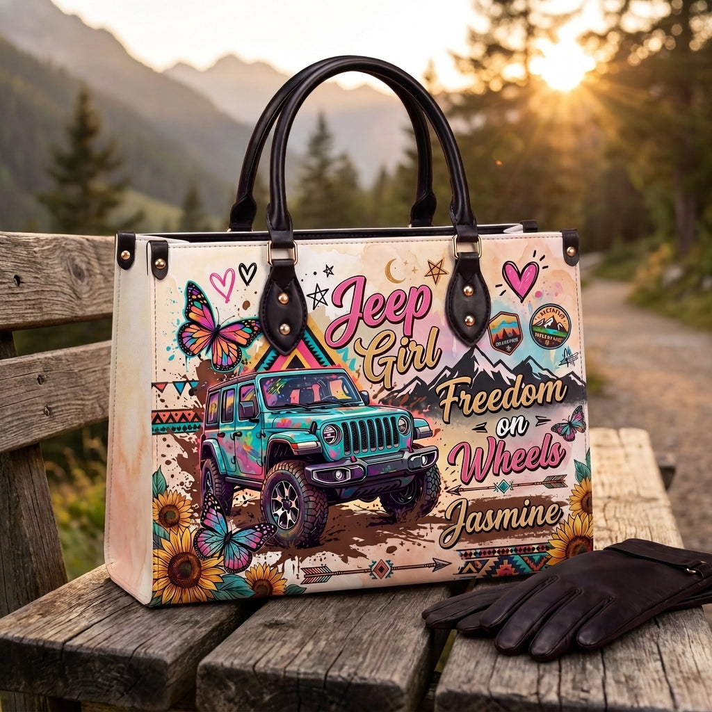 [Free delivery] Freedom On Wheels Personalized Leather Bag + FREE Wallet TN2407261537