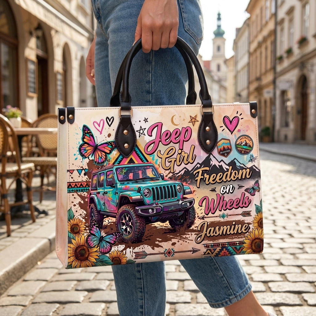 [Free delivery] Freedom On Wheels Personalized Leather Bag + FREE Wallet TN2407261537