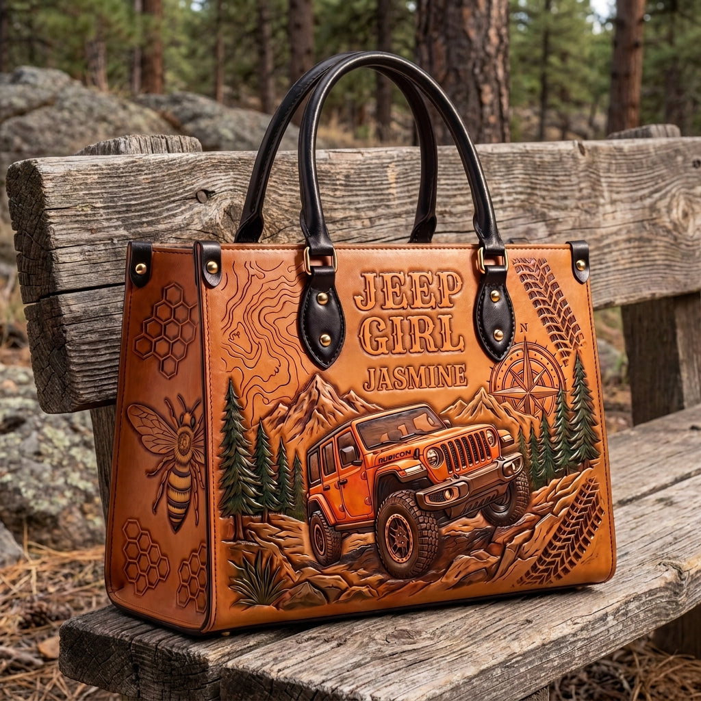 Jeep & Bee Personalized Leather Bag + Free Wallet TN2407261405