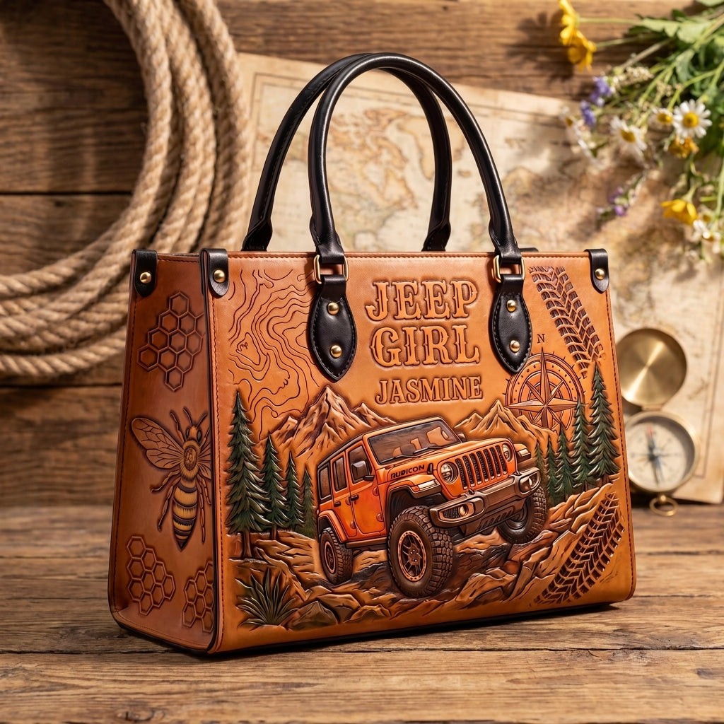 Jeep & Bee Personalized Leather Bag + Free Wallet TN2407261405