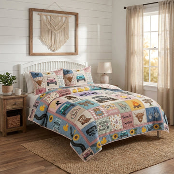 Highland Jeep Personalized Quilted Bedding Set TN0608261537