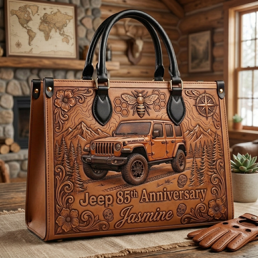 Jeep 85th Anniversary V4 Personalized Leather Bag + Free Wallet TN2407261346