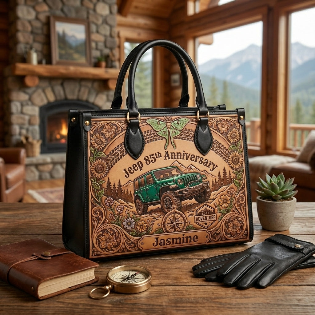 Jeep 85th Anniversary V3 Personalized Leather Bag + Free Wallet TN2407261356