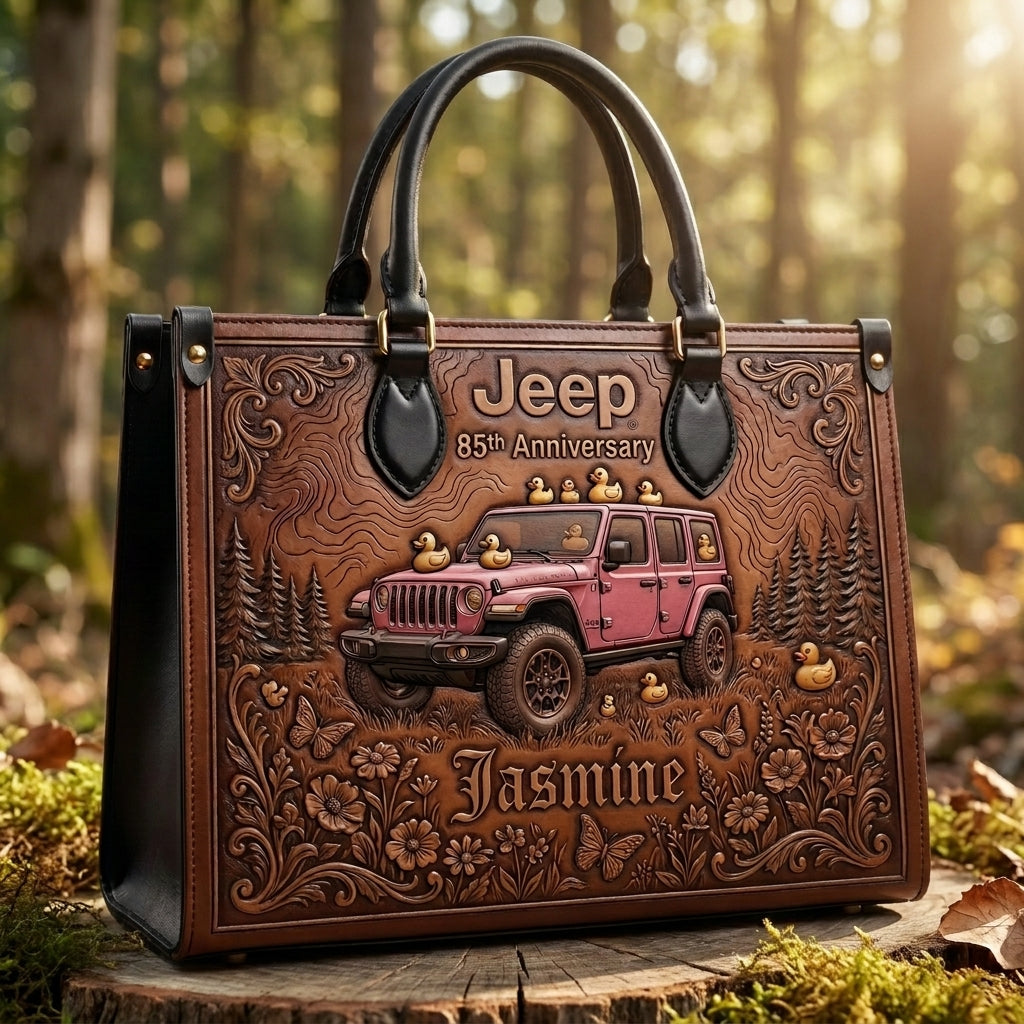 Jeep 85th Anniversary V2 Personalized Leather Bag + Free Wallet TN2407261402