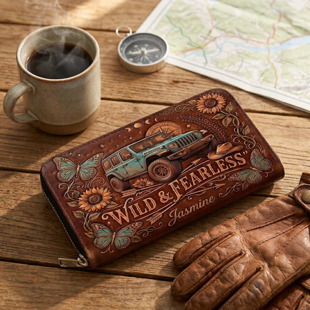 Wild & Fearless Personalized Leather Bag + Free Wallet TN2407261403