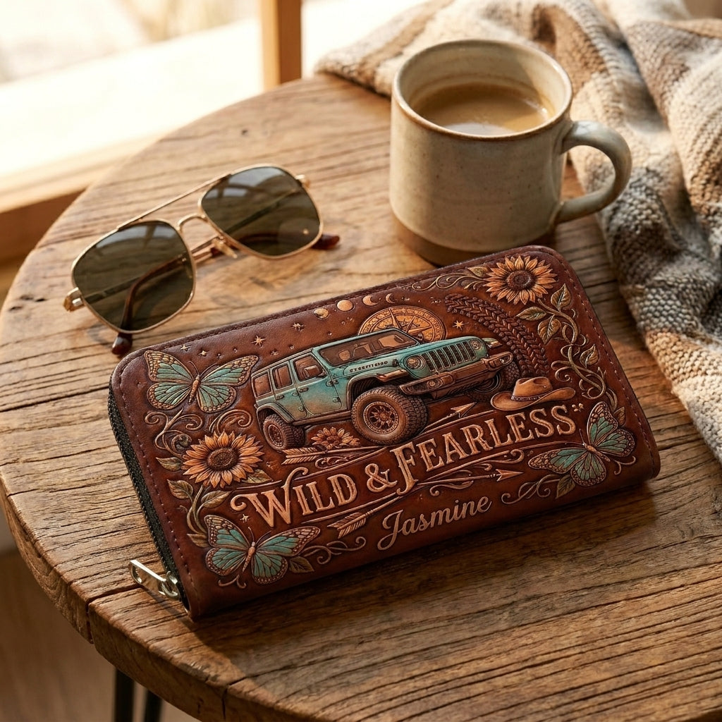 Wild & Fearless Personalized Leather Bag + Free Wallet TN2407261403