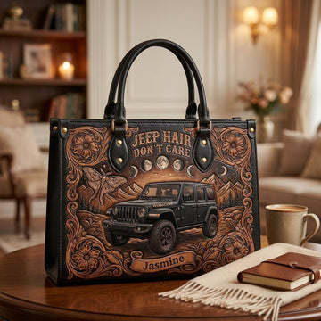 Jeep Hair Don't Care Personalized Leather Bag + Free Wallet TN2407261357