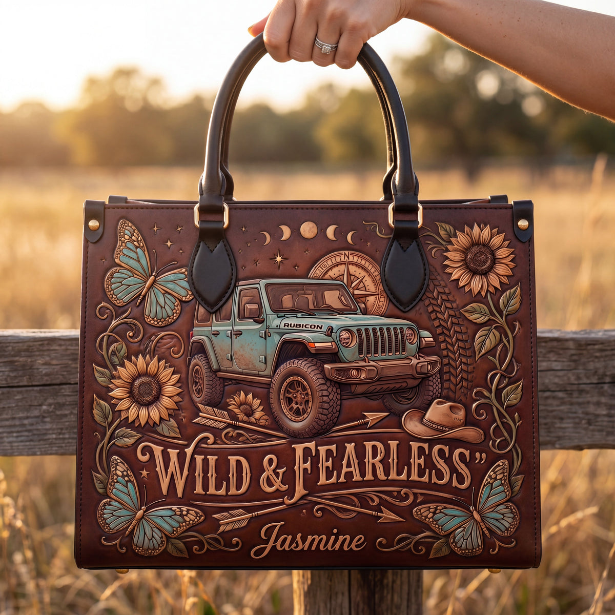 Wild & Fearless Personalized Leather Bag + Free Wallet TN2407261403