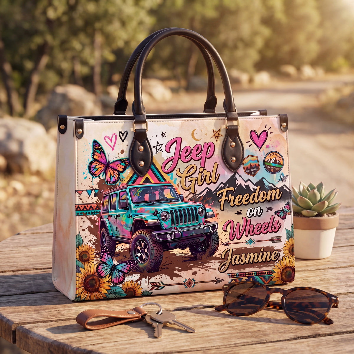 [Free delivery] Freedom On Wheels Personalized Leather Bag + FREE Wallet TN2407261537