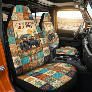 Life Is Better In A Jeep Native Pattern Car Seat Cover TN0508261517